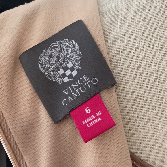Vince Camuto elegant dress. Sheer top layer. Double nude layer underneath. - Picture 6 of 6